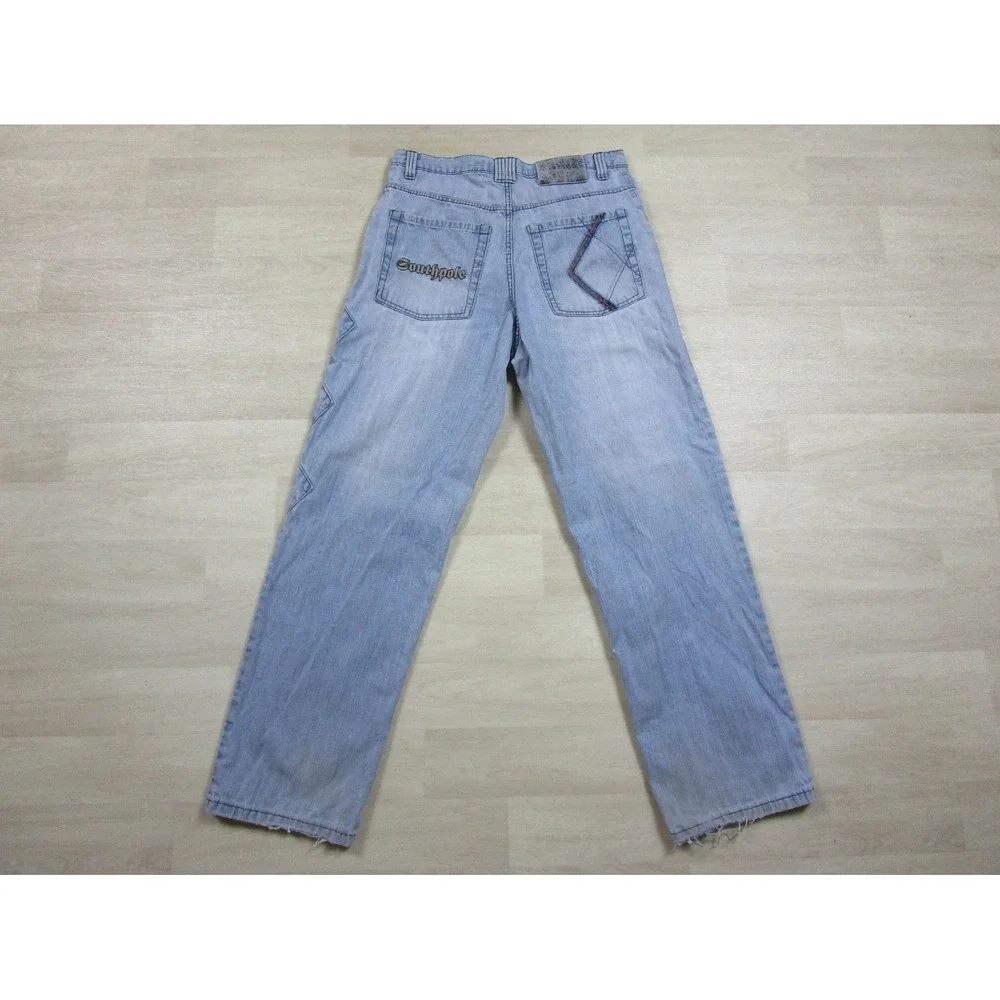 Vintage Y2K Southpole Baggy Loose Denim Jeans (34x33) Hip Hop Embroidered